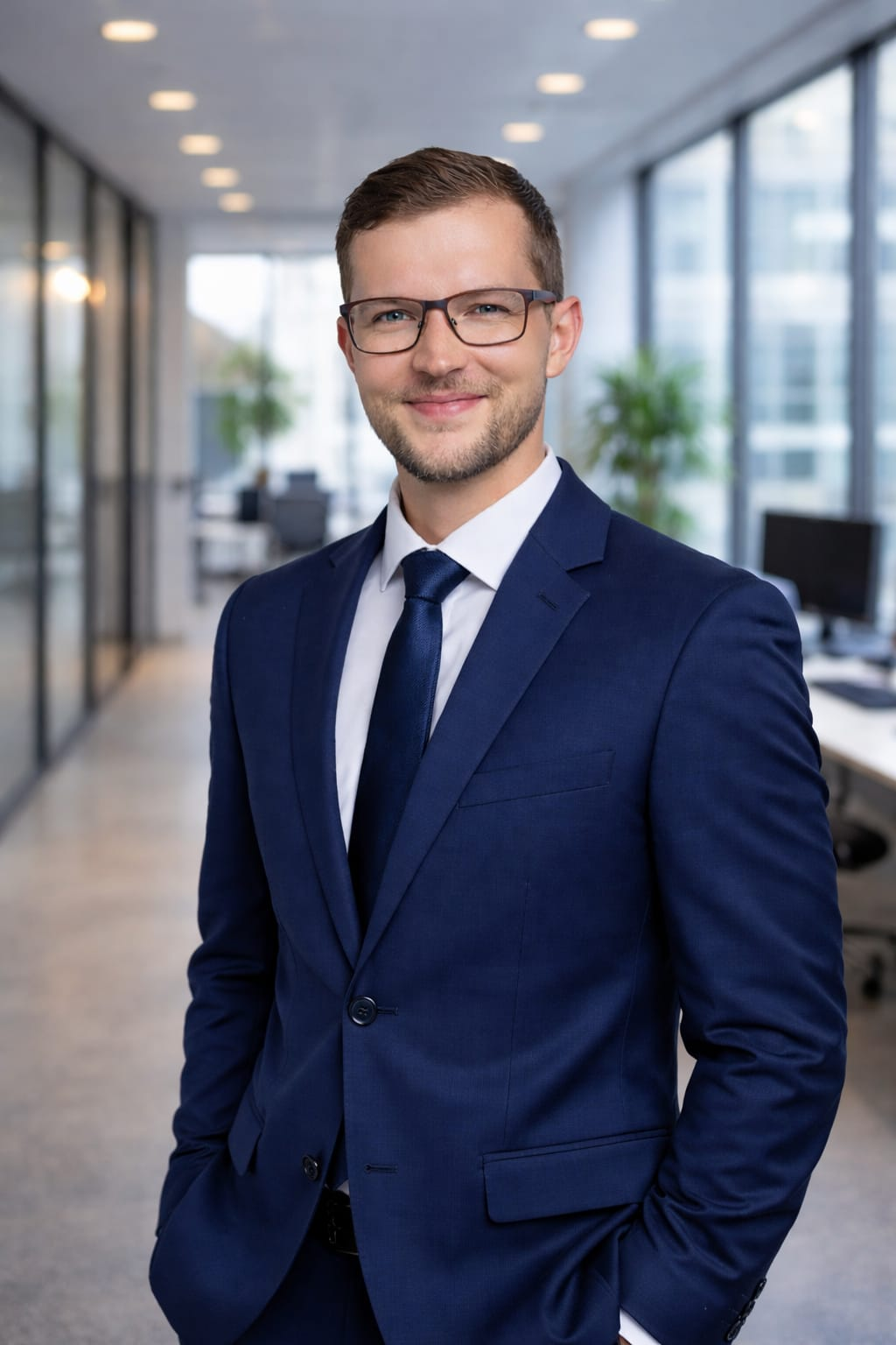 Porträt eines Ansprechpartners in Business-Kleidung